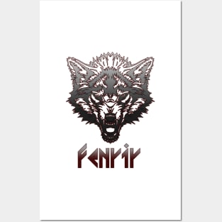 Fenrir Viking Wolf  Norse mythology Posters and Art